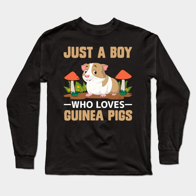 Just A boy Who Loves Guinea Pigs funny pig Long Sleeve T-Shirt by ahadnur9926